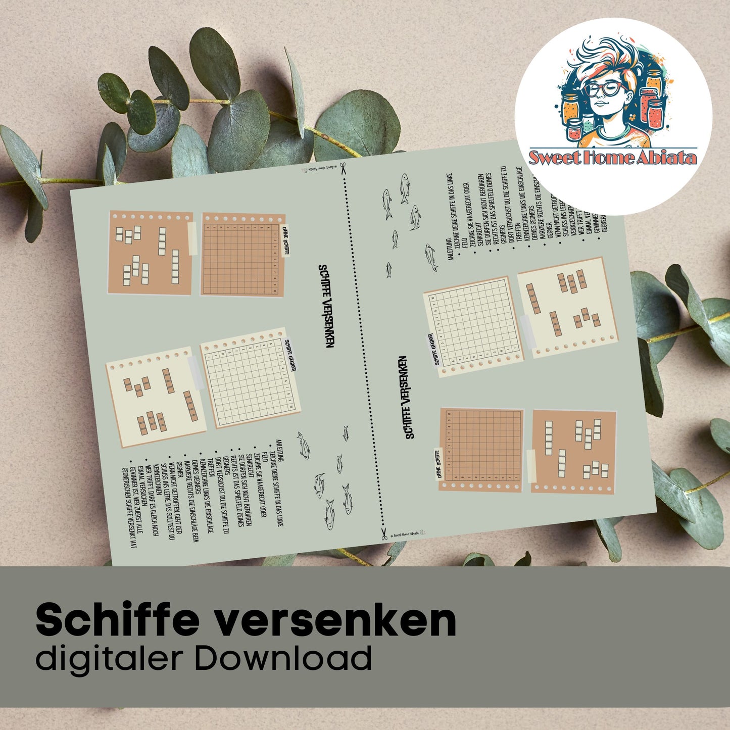 "Schiffe versenken" - digitale Vorlage