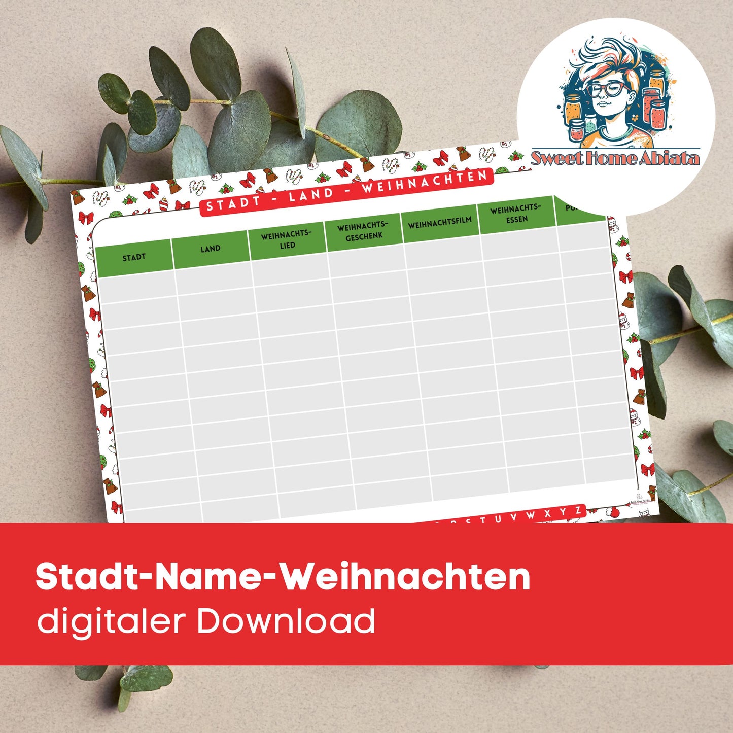 Stadt Name Weihnachten - digitaler Download